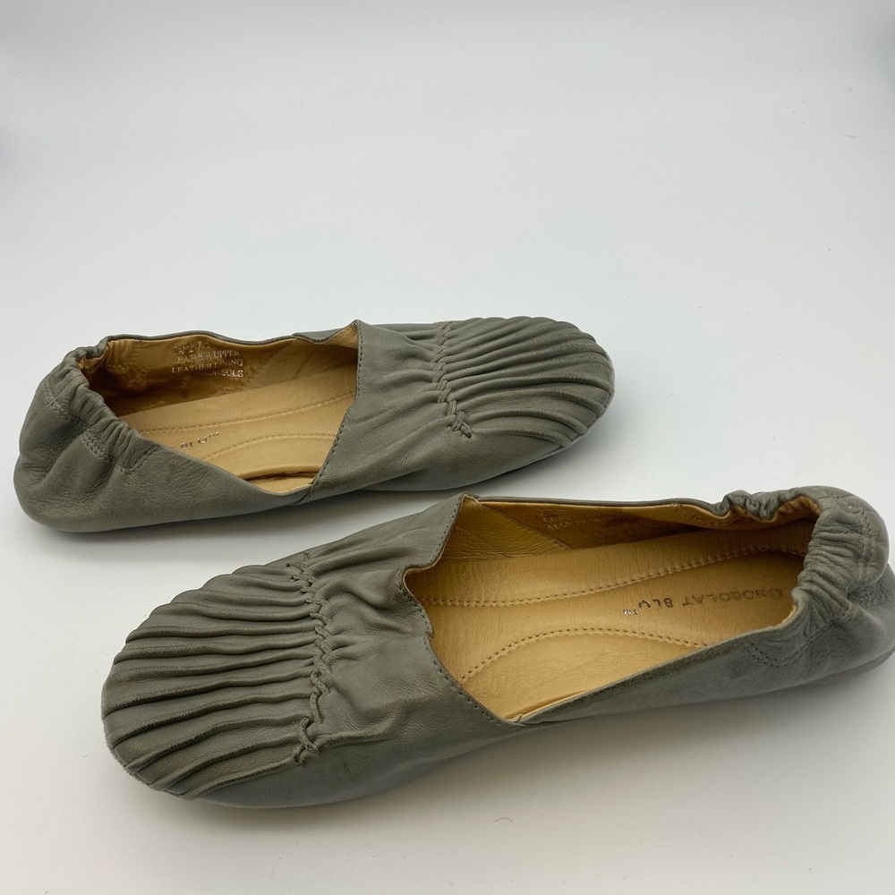Chocolat Blu Cam 2 Pleated Leather Flat 7.5 - Picture 10 of 10